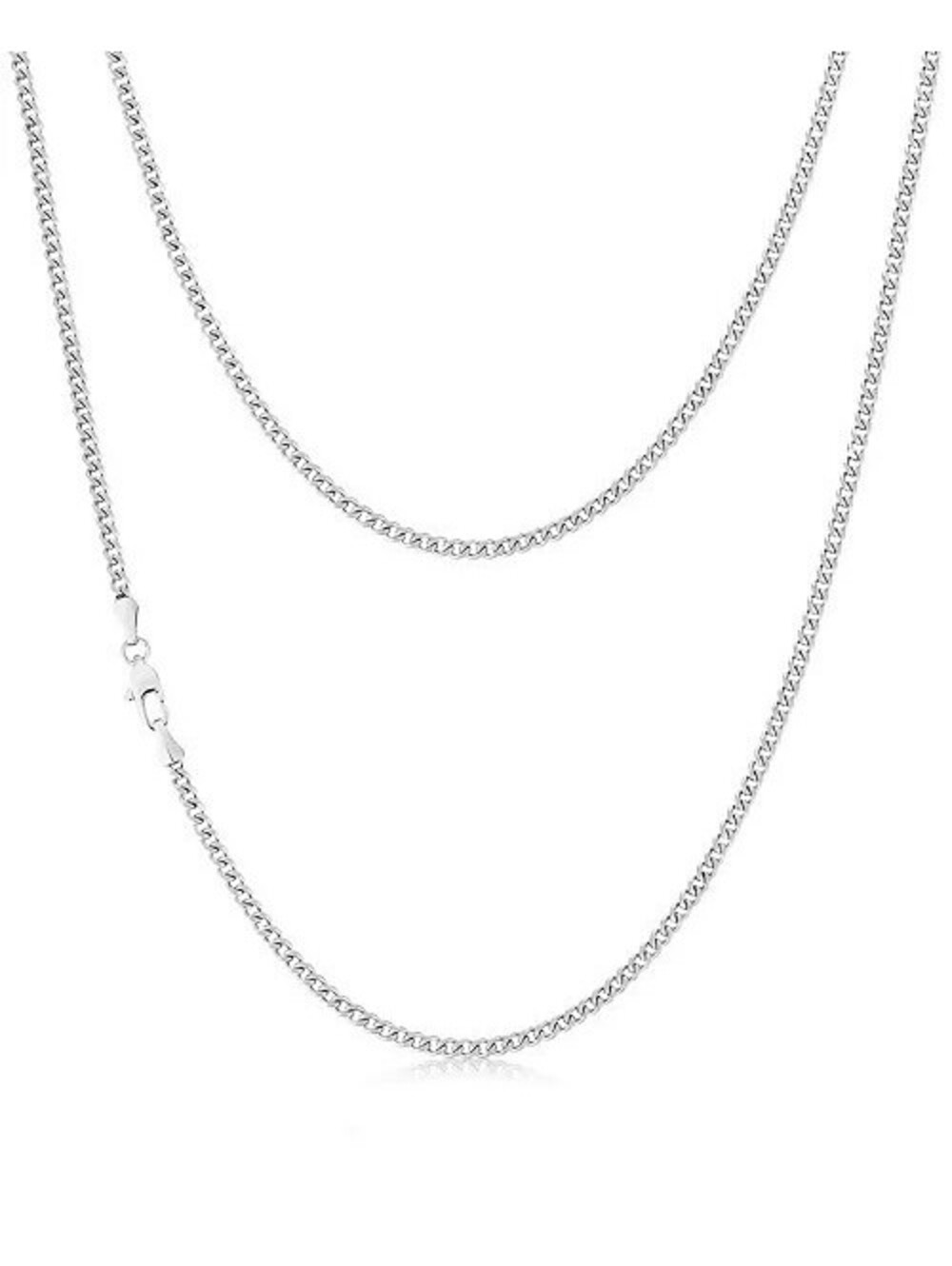 Rhona SuttonSilver Miami Cuban 3MM Stainless Steel Chain Necklace